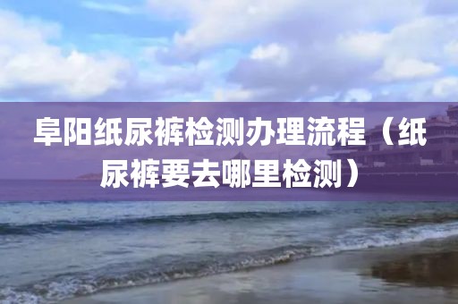 阜阳纸尿裤检测办理流程（纸尿裤要去哪里检测）